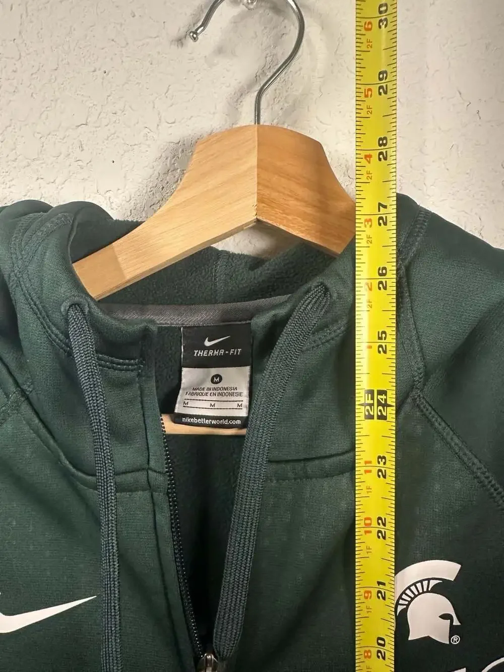 Youth Nike Michigan State Spartans Therma-Fit Full Zip Hoodie Green Size M